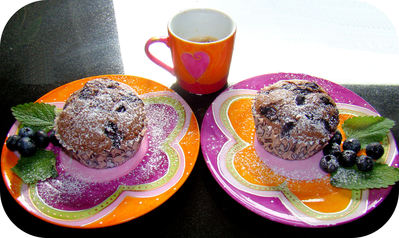 Muffins au Chocolat et Myrtilles