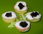 Mdaillons de Langouste et Caviar