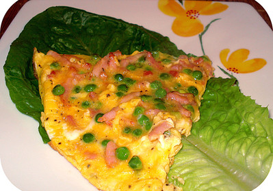 Omelette aux Petits Pois et Lardons