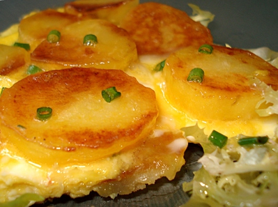 Omelette de Pommes de terre dorées