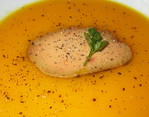Foie gras sur velouté de Potimarron